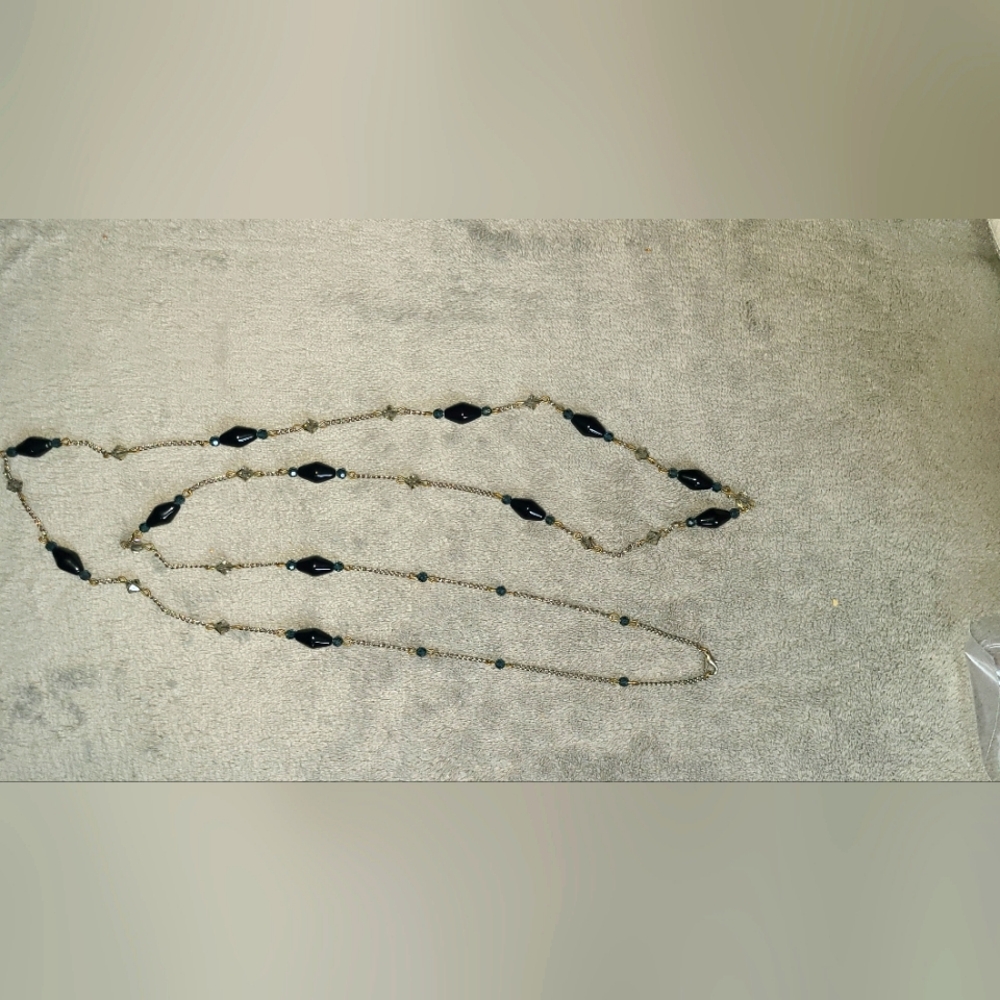 Clear and Black Crystal Necklace